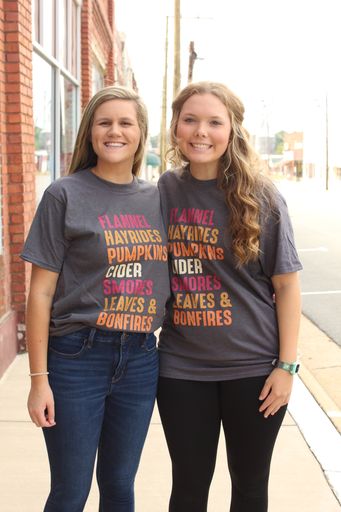 Daydream Tees Flannel Hayrides & Pumpkins Dark Heather Grey