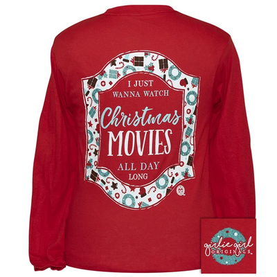 Girlie Girl Originals Christmas Movies Red LS