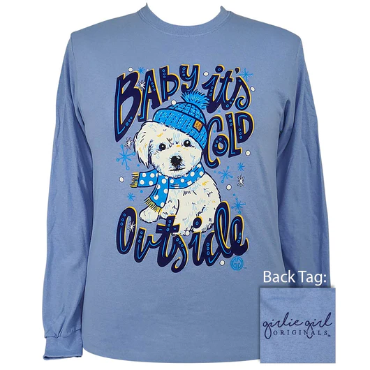 Girlie Girl Originals Baby Its Cold Puppy Carolina Blue LS