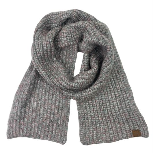 C.C. Faux Fur Ribbed Scarf Dark Grey Multi