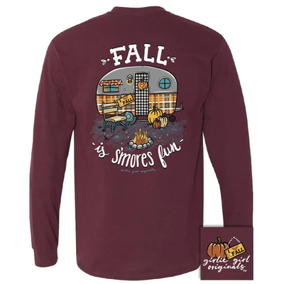 Girlie Girl Originals Fall S'more Fun Maroon LS