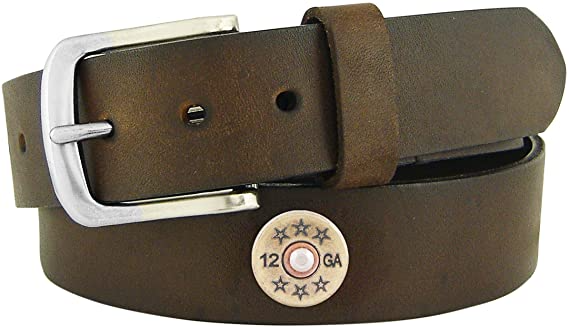 Zep-Pro Concho No Tip Leather Belt Brown Shotgun Shell