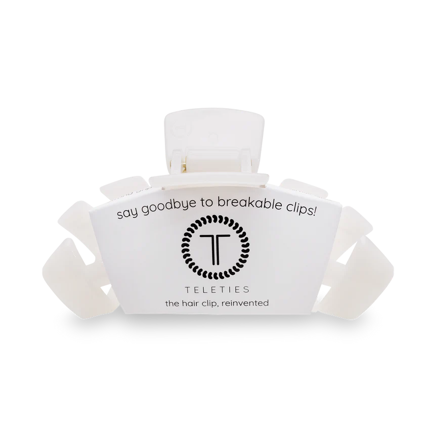 Teleties Coconut White Hair Clips Assorted Sizes