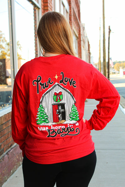 Girlie Girl Originals Born In a Barn Red LS