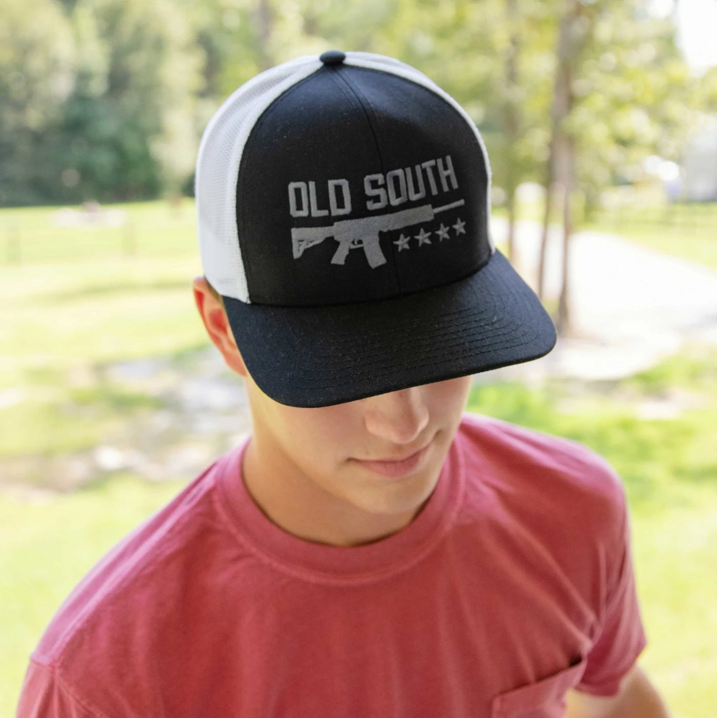 Old South Apparel AR Trucker Hat Black/White