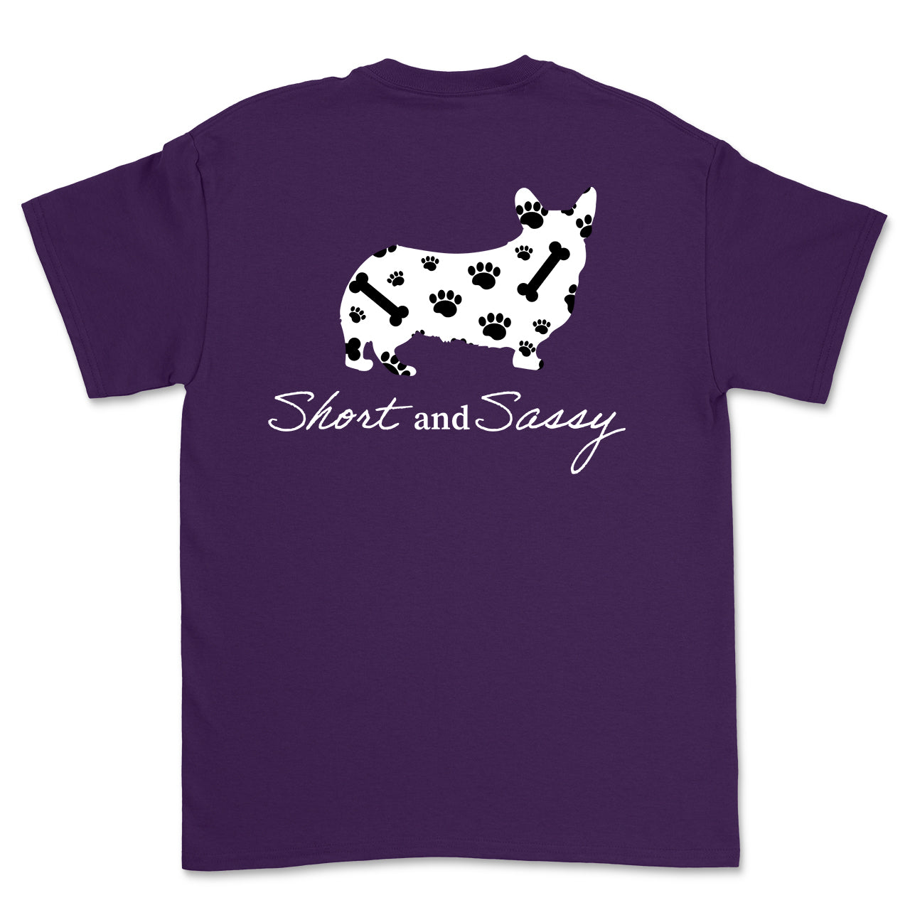 Dog Lick Park Short and Sassy Paw Print and Bones Purple