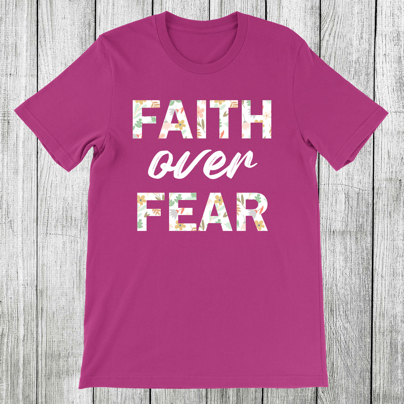 Daydream Tees Faith Over Fear Berry