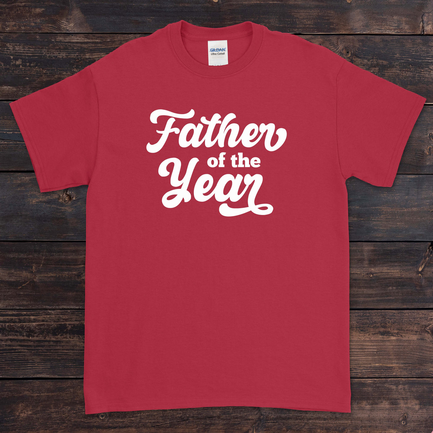 Daydream Tees Father of the Year Antique Cherry Red