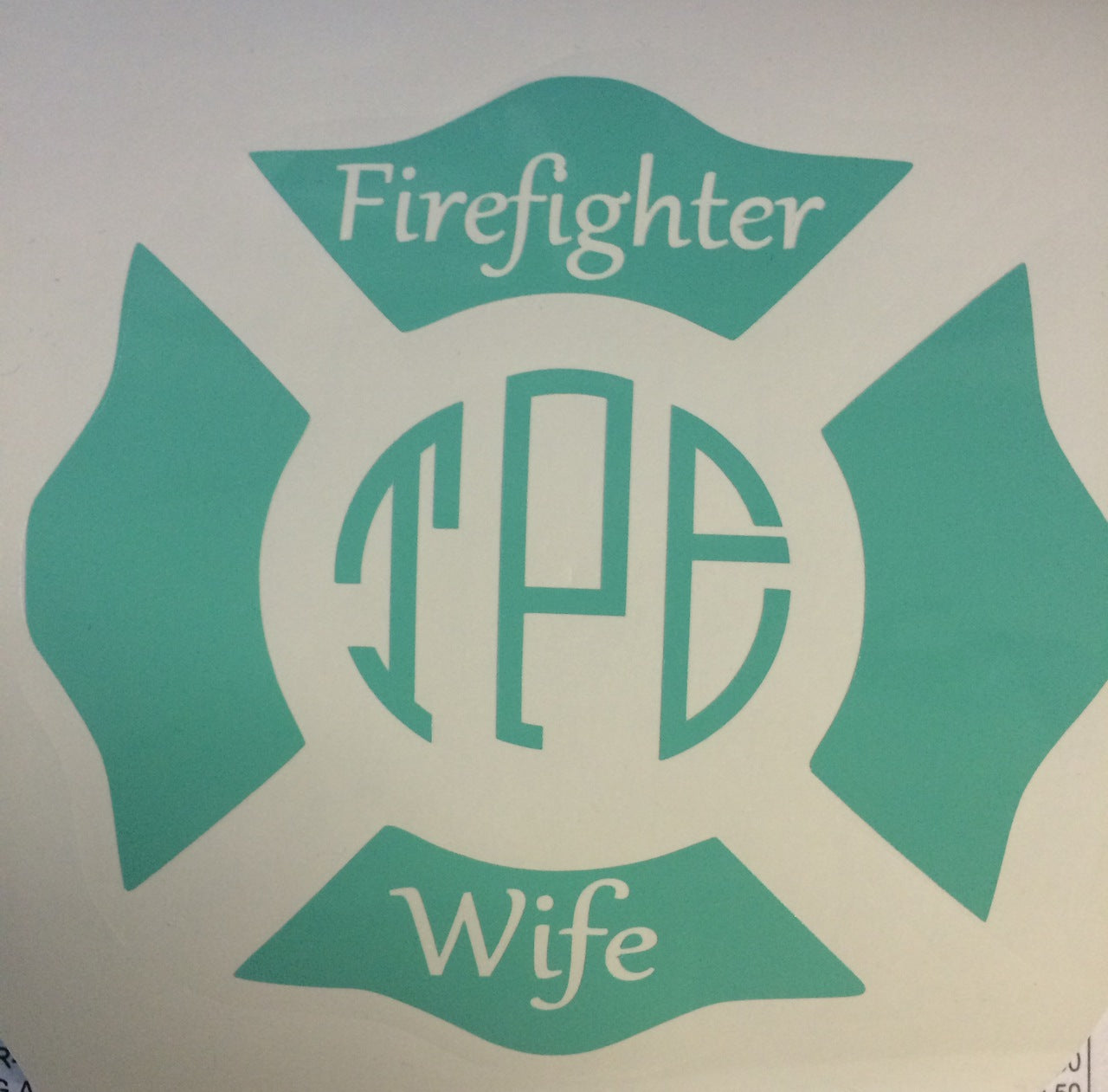 Firefighter Wife Monogrammed Decal