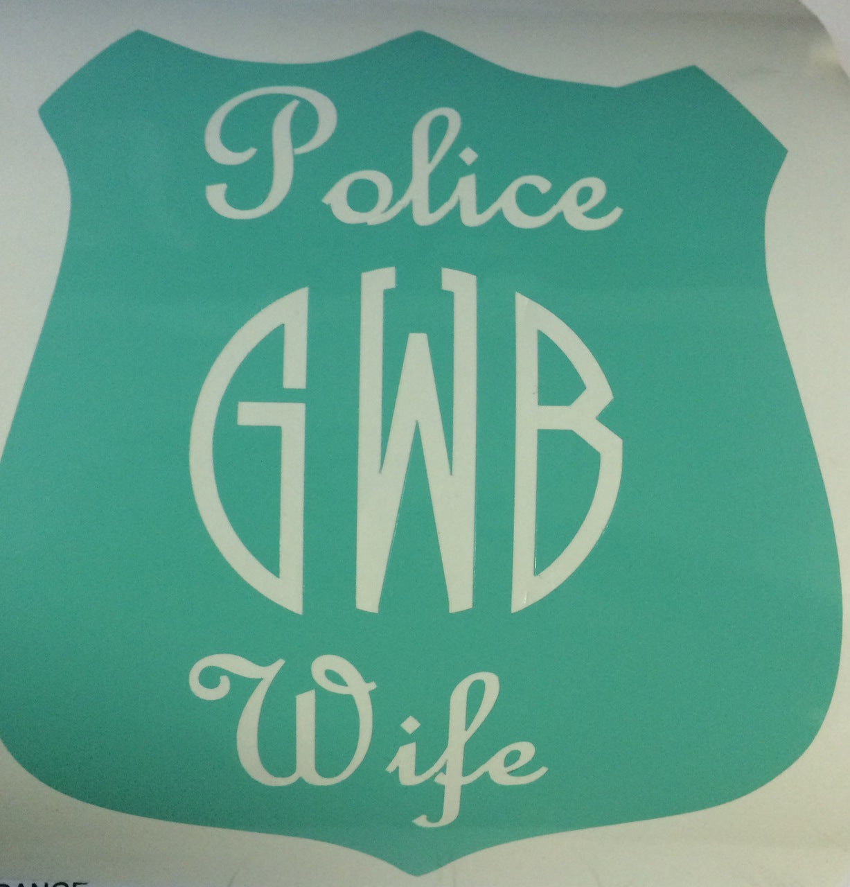 Police Wife Monogrammed Decal