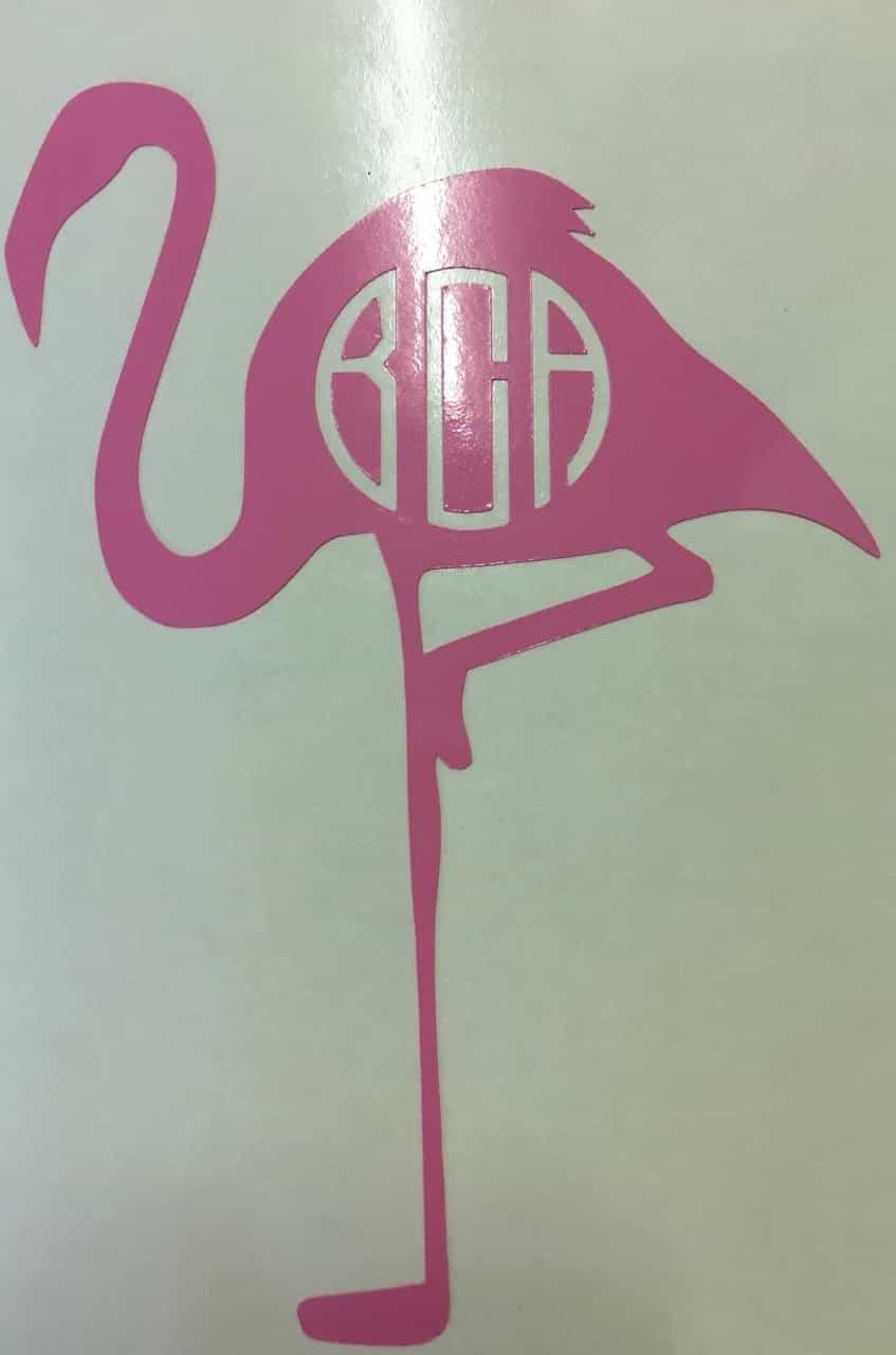 Flamingo Monogrammed Decal