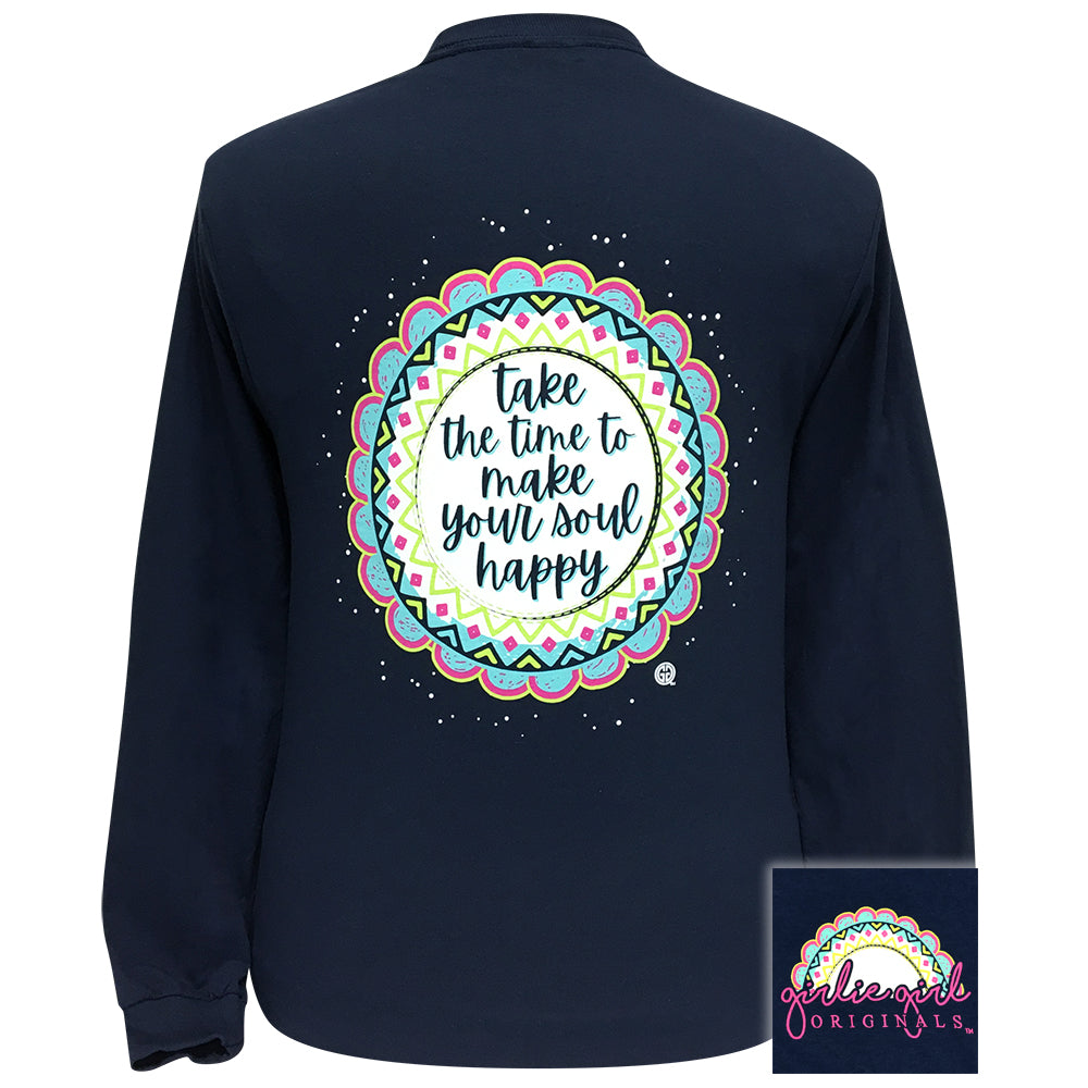 Girlie Girl Originals Make Your Soul Happy Navy LS