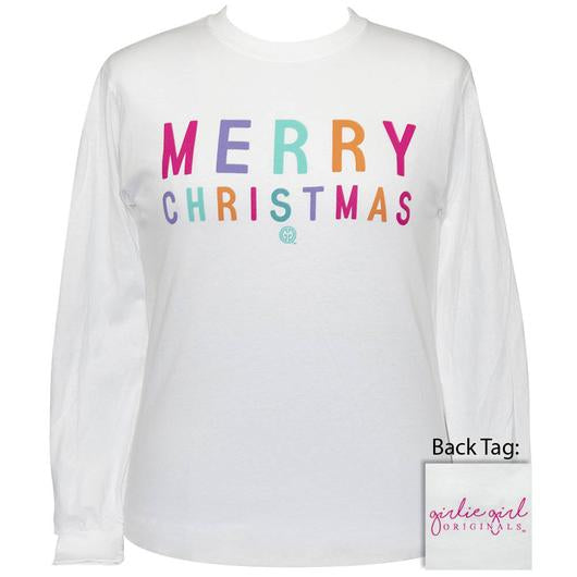Girlie Girl Originals Merry Christmas White LS