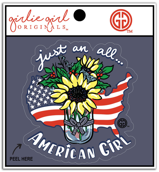 Girlie Girl Originals Sunflower American Girl Decal/Sticker