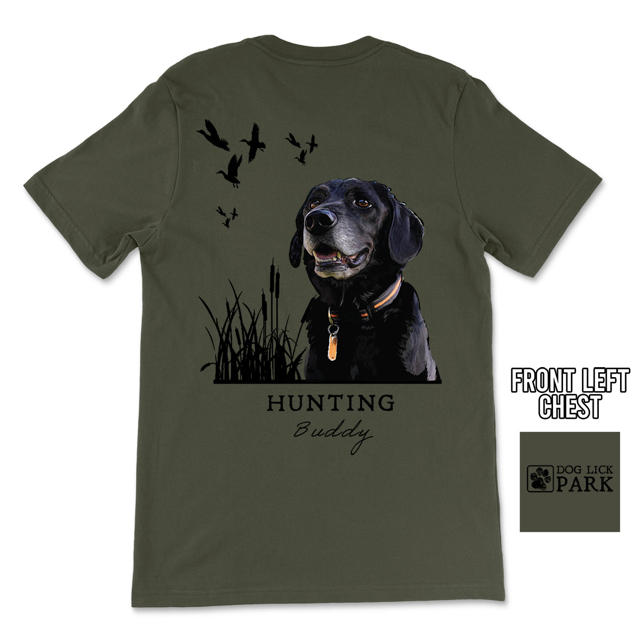 Dog Lick Park Hunting Buddy with Ducks Dark Olive