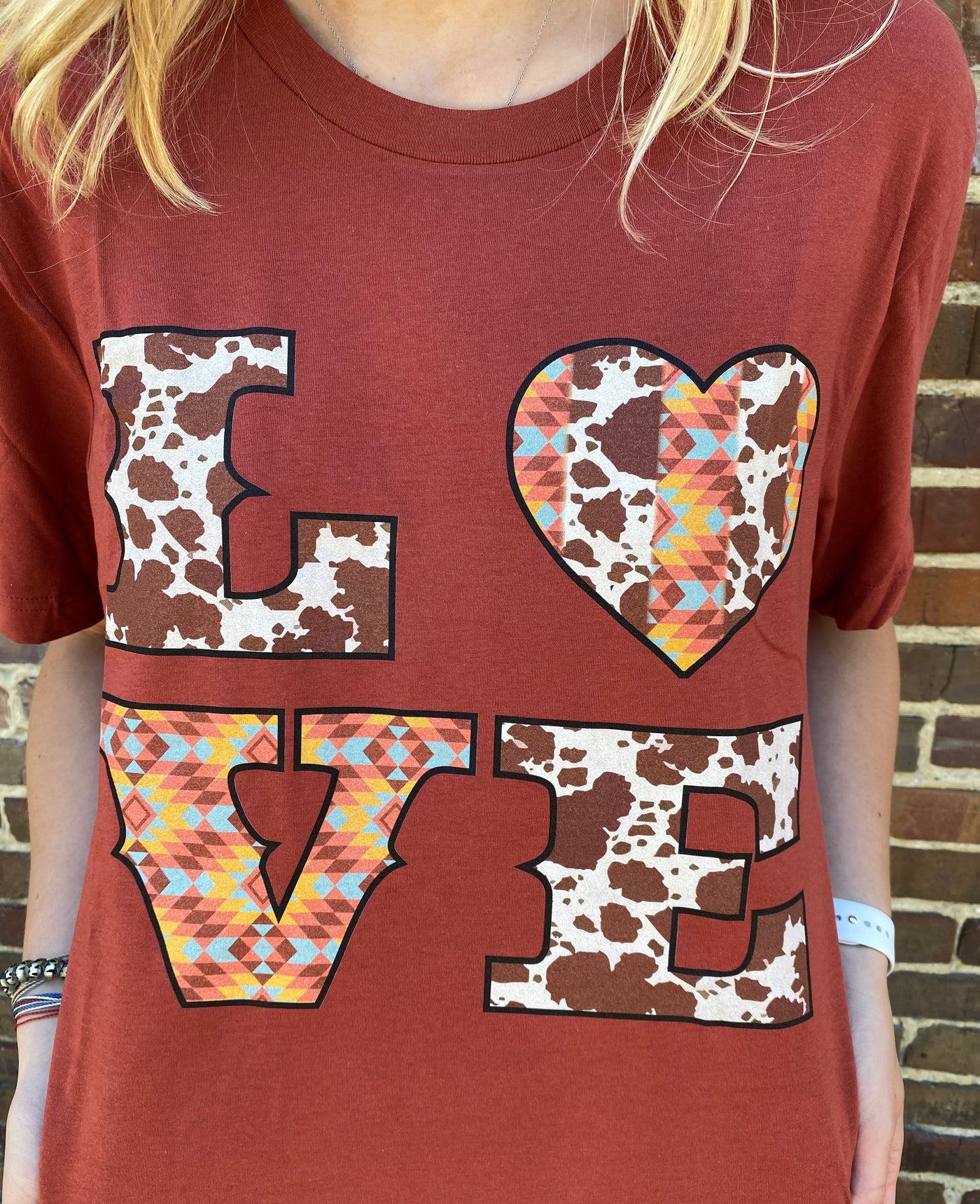 Daydream Tees LOVE Cow Rust