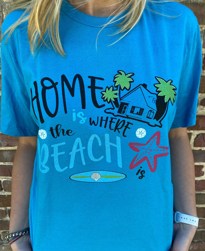 Daydream Tees Home Is Where the Beach Is Aqua