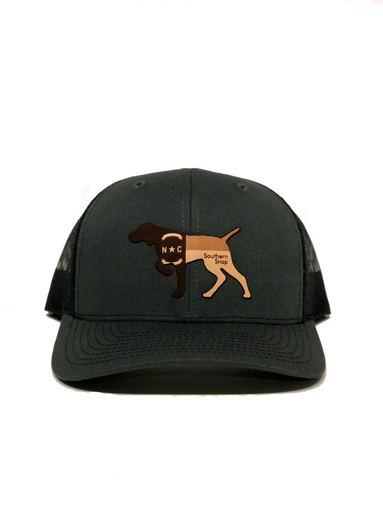 Southern Snap NC Leather Pointer Gray/Black Hat
