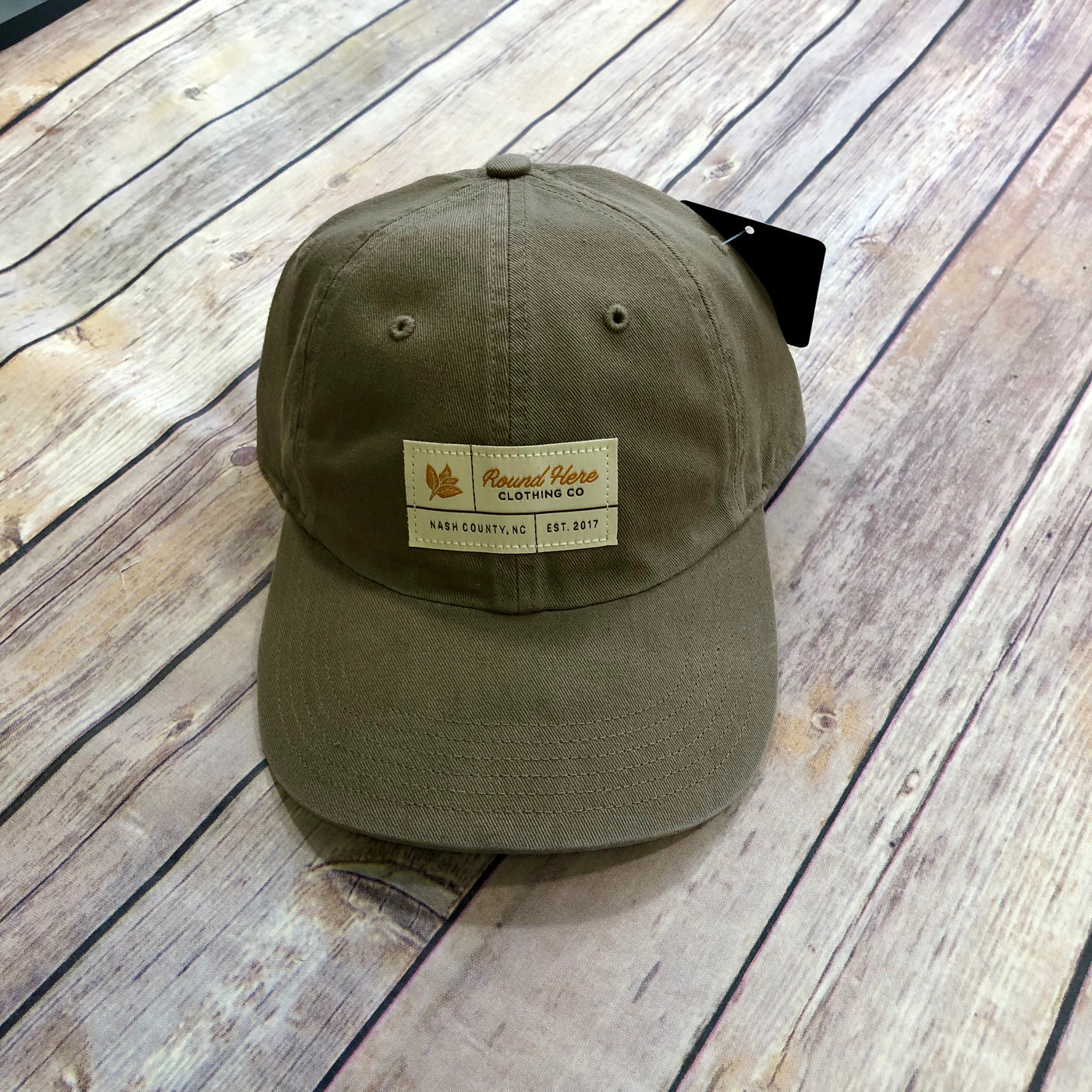 Round Here Clothing Tobacco Label Nash County Solid Driftwood Hat