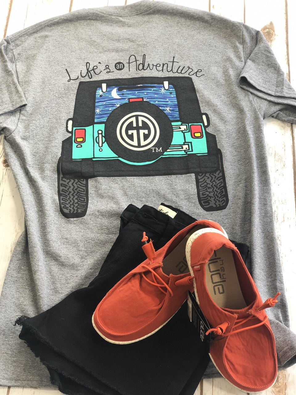 Girlie Girl Originals Life's An Adventure Graphite Heather