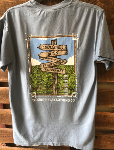 Round Here Clothing Tobacco Crossroads Louisburg Cow Slate