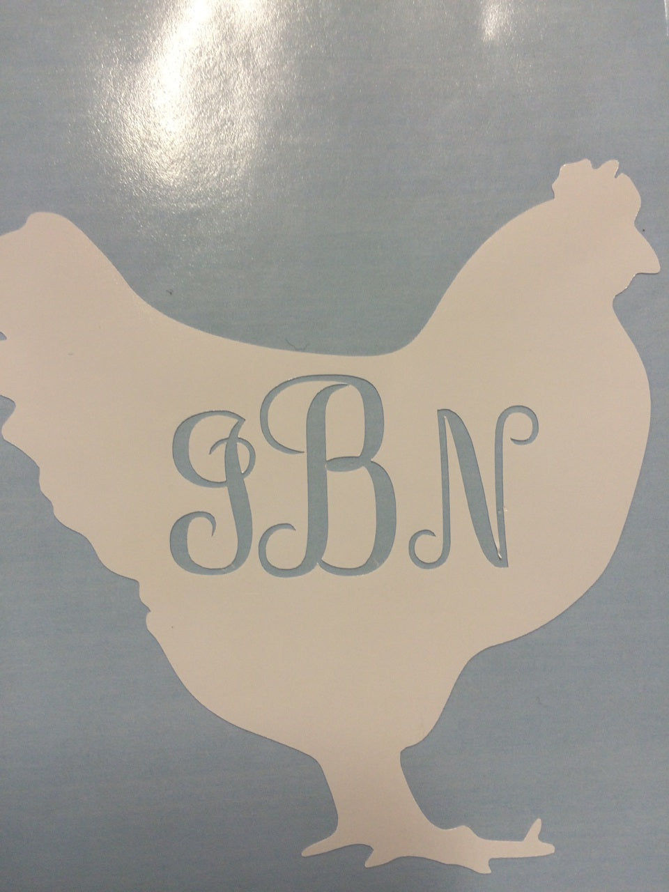 Chicken Monogrammed Decal