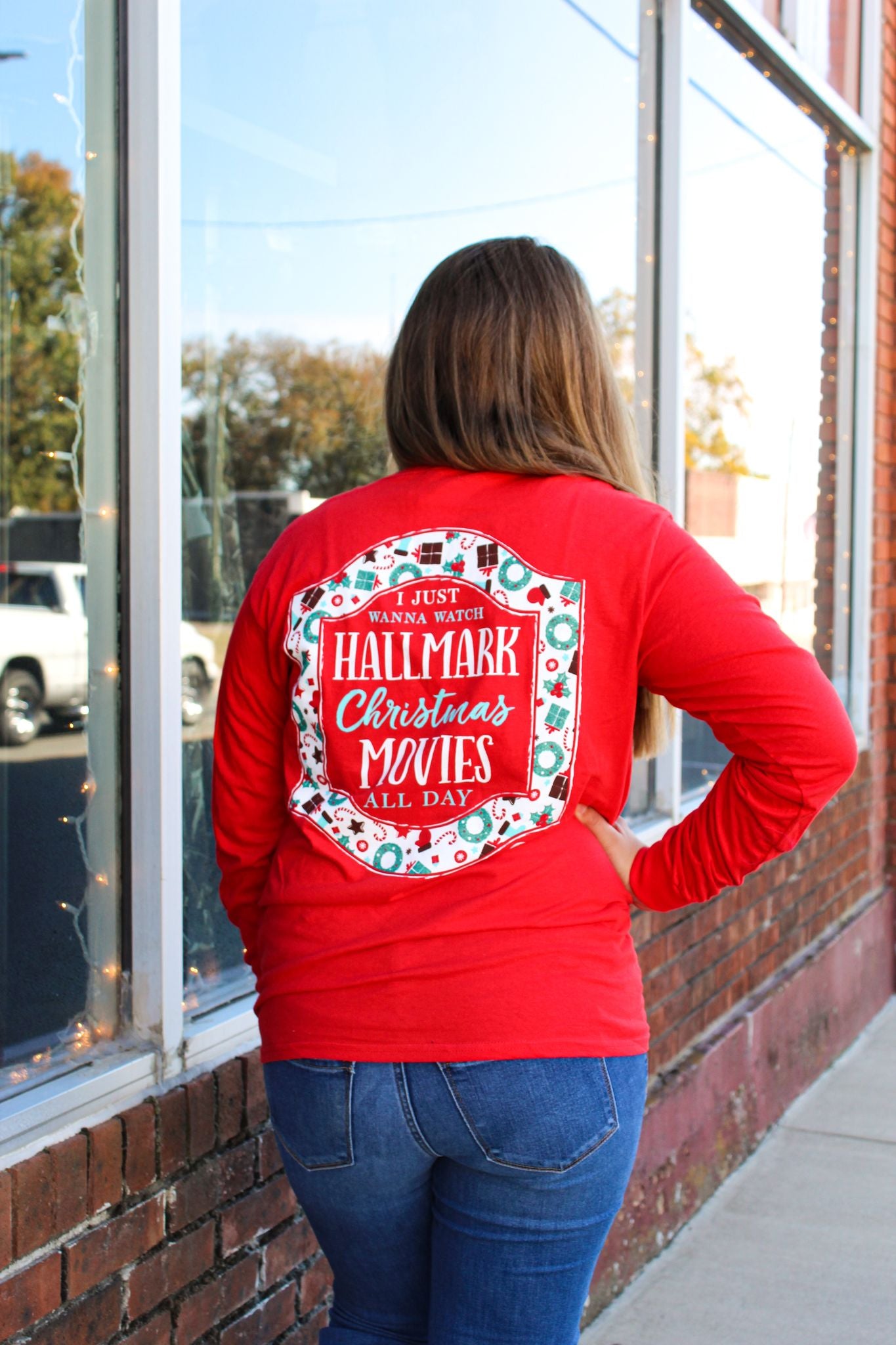 Girlie Girl Originals Christmas Movies Red LS