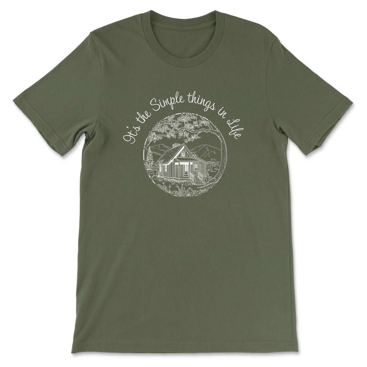 Daydream Tees It's the Simple Things in Life Military Green