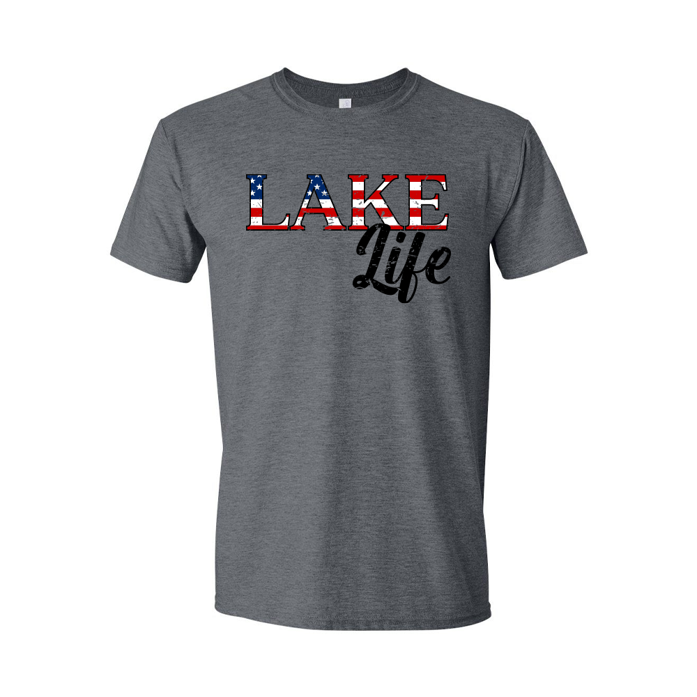 Daydream Tees Lake Life USA Dark Heather