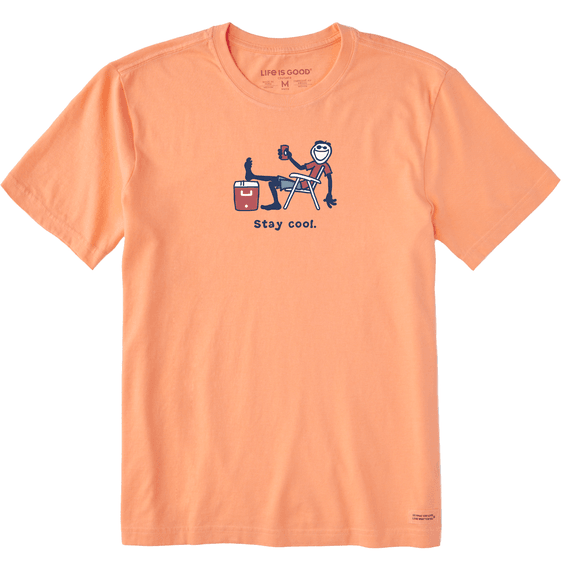 Life Is Good - Men's Crusher Tee - Stay Cool - Can Orange