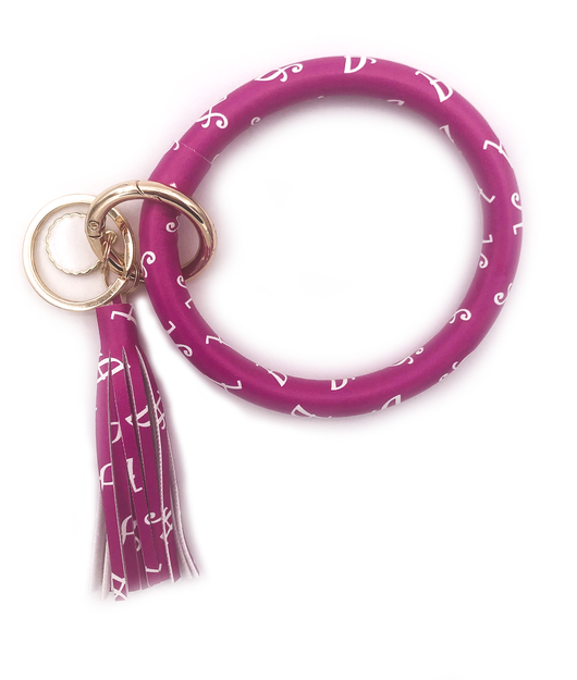Girlie Girl Originals Initial Pink Wristlet Key Chain