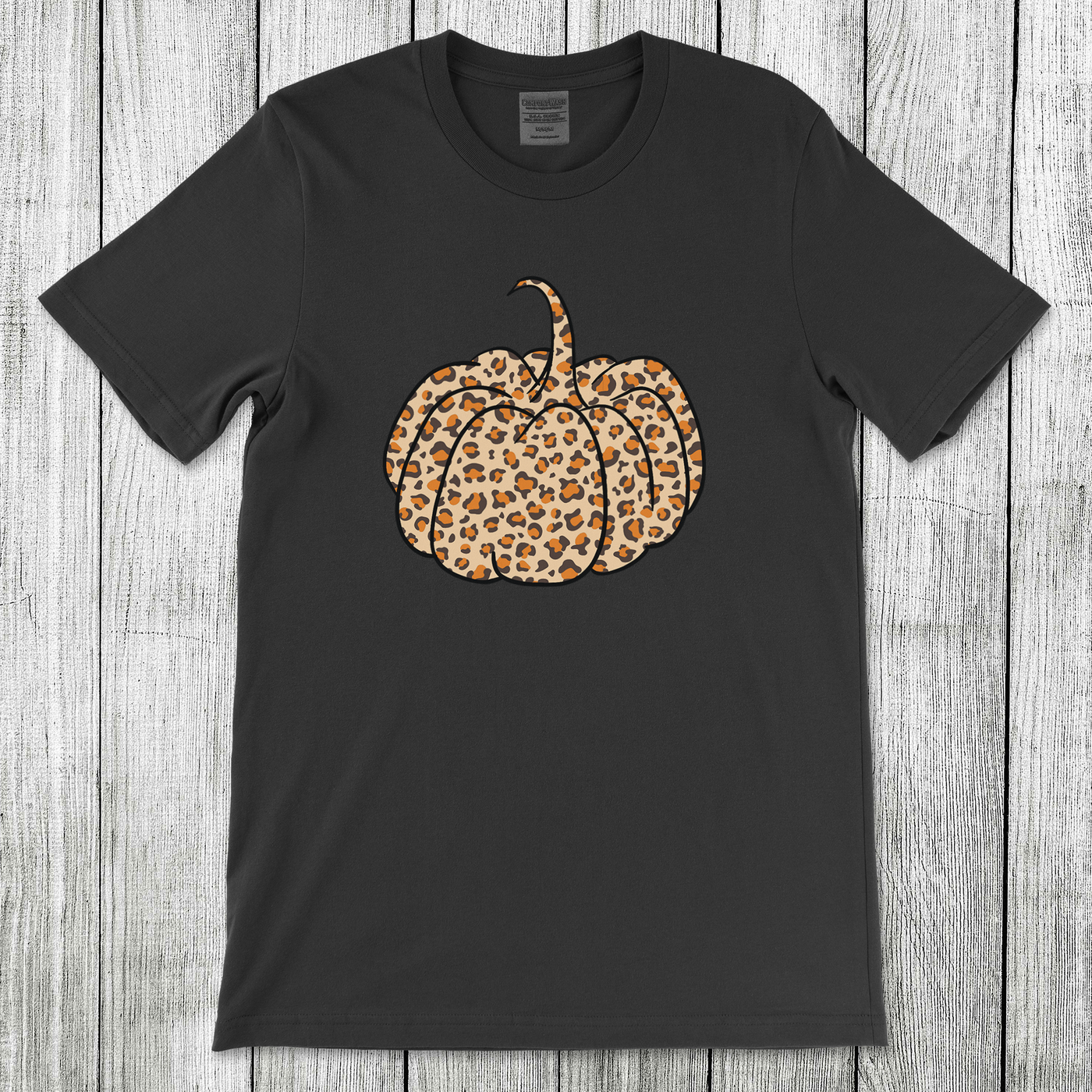 Daydream Tees Leopard Pumpkin Black