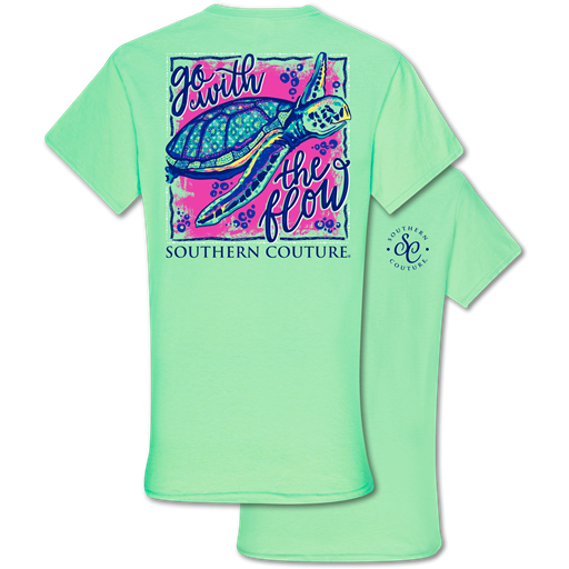 Southern Couture Go With The Flow Turtle Mint Green