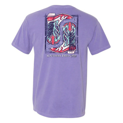 Southern Fried Cotton Better In Boots Violet SS
