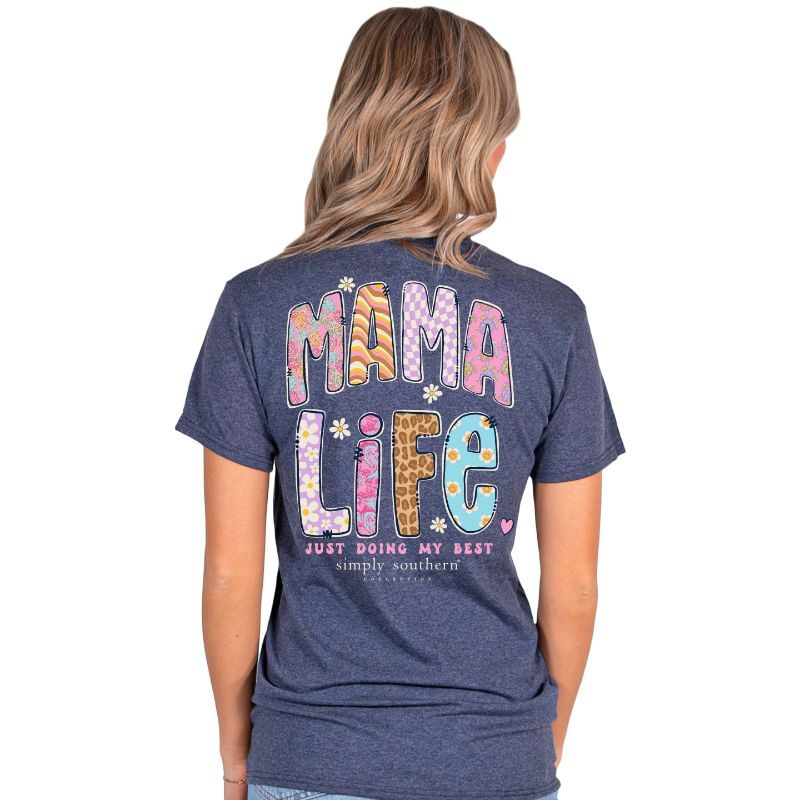 Simply Southern Groovy Mama Denim Heather SS
