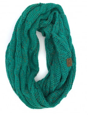 C.C Seagreen Speckled Infinity Scarf