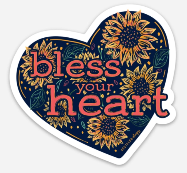 Southernology Sunflower Bless Your Heart Decal