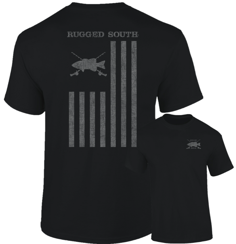 Southernology Rugged South Fish Flag Black