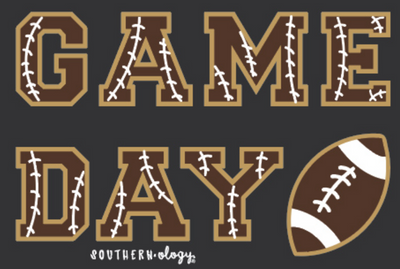 Southernology Gameday Football Letters Statement Black