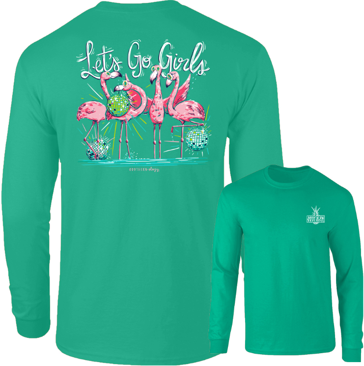 Southernology Flamingo Let's Go Girls Island Green LS