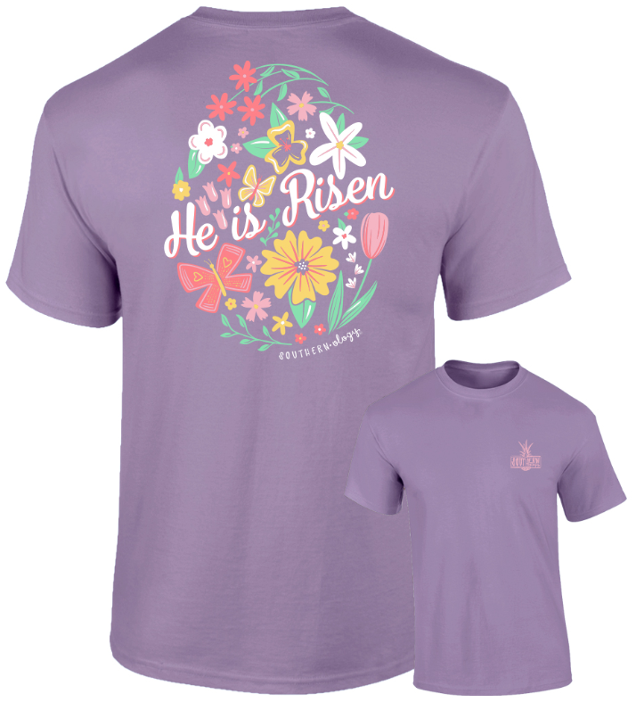Southernology He Is Risen Violet SS