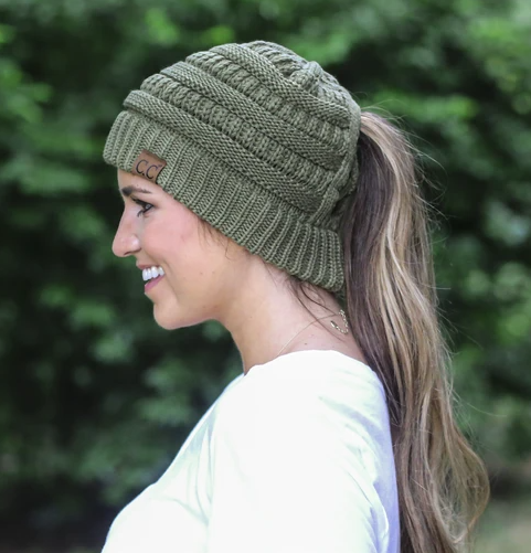 C.C. Criss Cross Beanie Olive