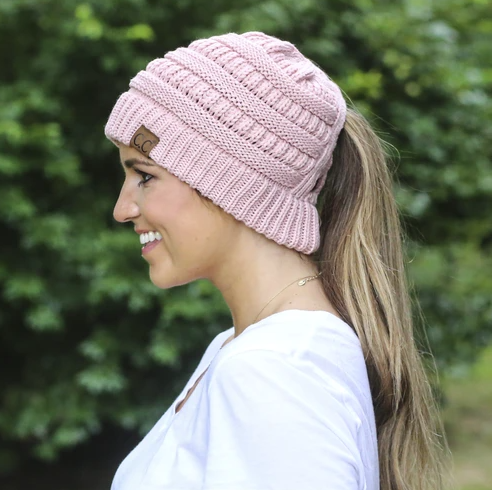 C.C. Criss Cross Beanie Rose