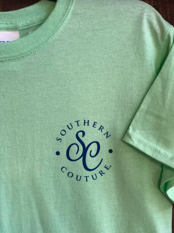Southern Couture Go With The Flow Turtle Mint Green