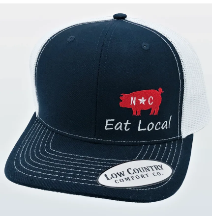 Low Country Comfort Co. NC Eat Local Pig Navy/White Hat