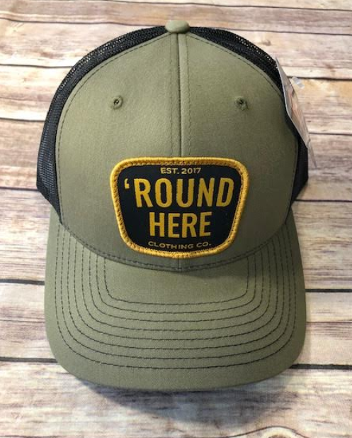 Round Here Clothing Gold Patch Loden/Black Hat