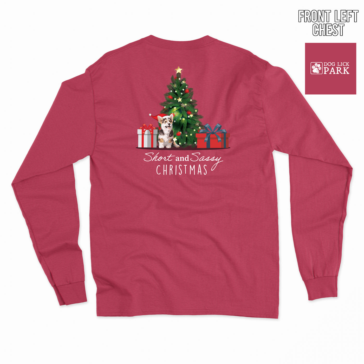 Dog Lick Park Short & Sassy Christmas LS Red