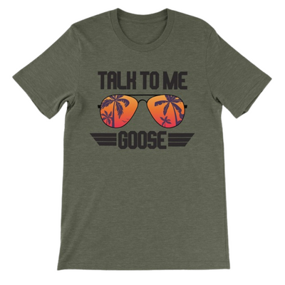 Daydream Tees Talk To Me Goose Palm Trees Military Green