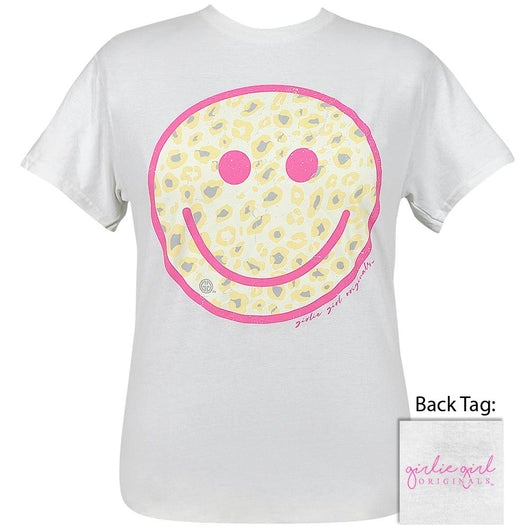 Girlie Girl Originals Happy Face Pink Leopard White