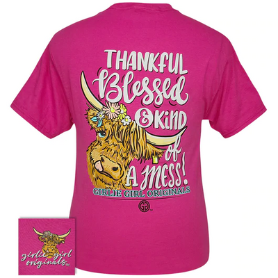 Girlie Girl Originals Thankful Blessed Cyber Pink